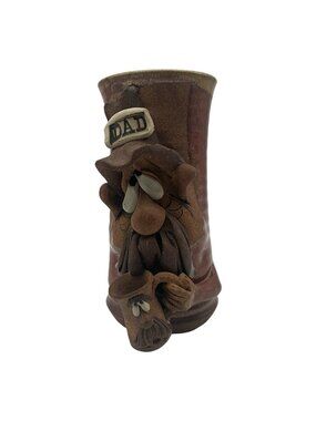 Hand Crafted Mahon-Mader Stoneware Vintage Ugly Face Dad Mug, Vintage 1980s